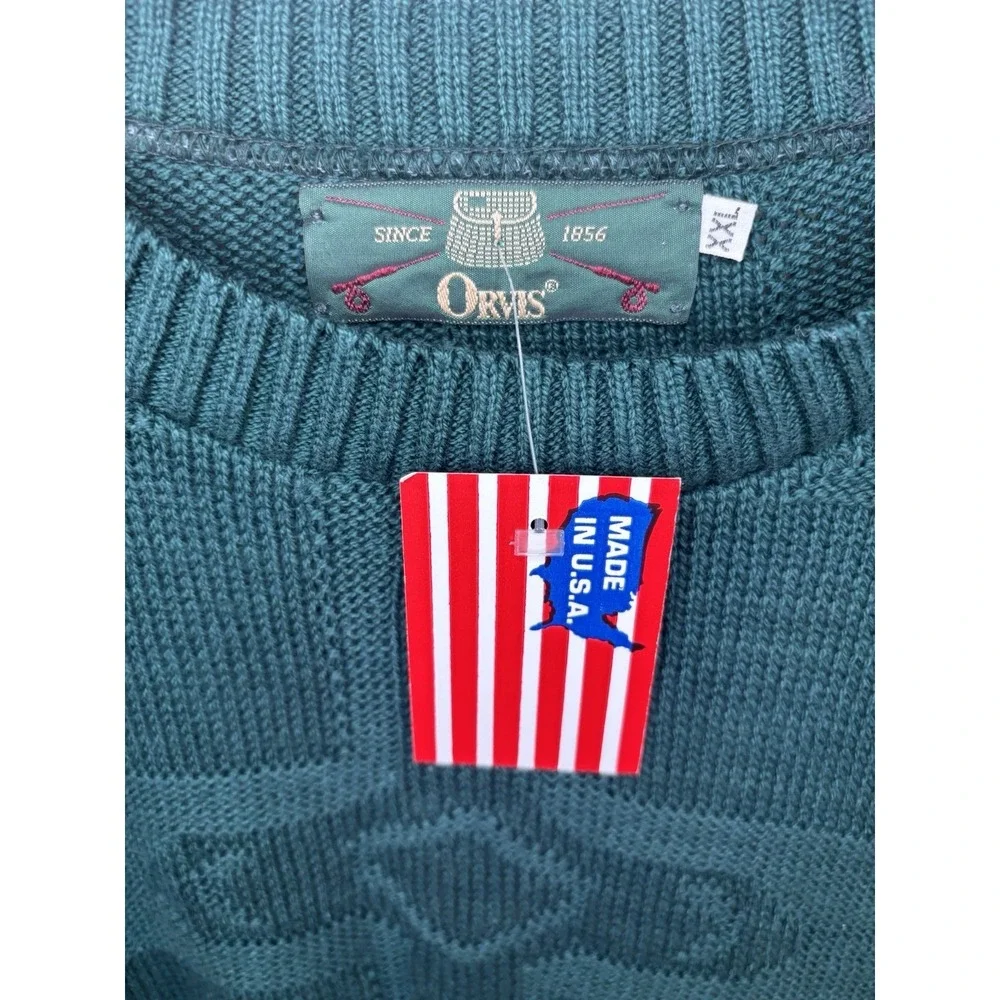 VINTAGE Orvis Sweater Men's XXL Aztec Knit Southwest Cotton NWT Made in USA